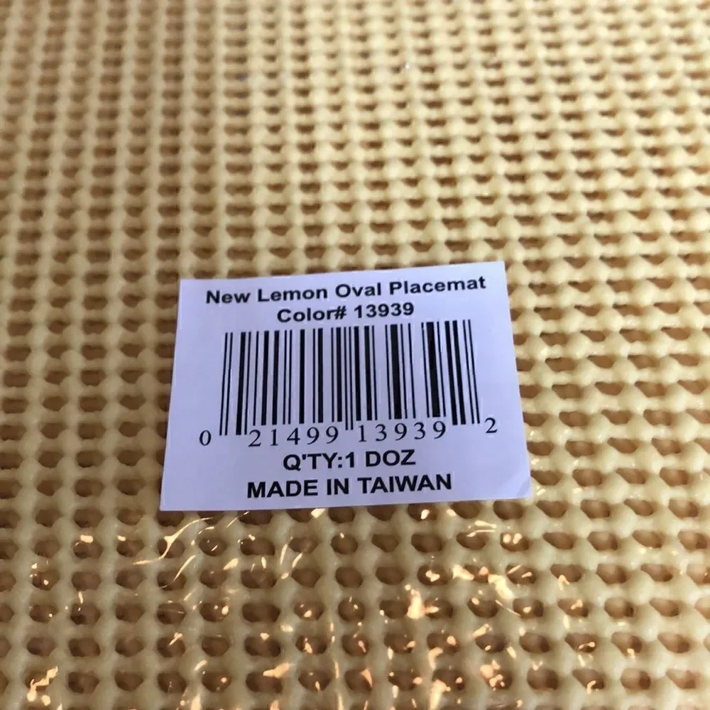Kraftware 13939 Fishnet Placemat Dz, Wedge, Lemon